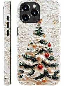 DAIZAG Case Compatible With IPhone 13 Pro Max,Glossy Durable Shock Protection Cover For Girl Women,Christmas Tree Snowflake Pattern - 白色 - 查看 1