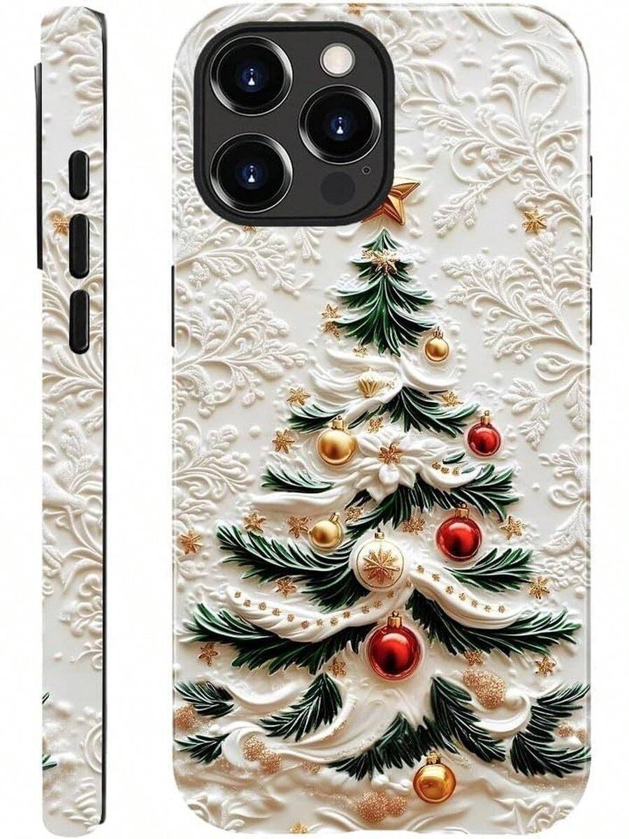 DAIZAG Case Compatible With IPhone 13 Pro Max,Glossy Durable Shock Protection Cover For Girl Women,Christmas Tree Snowflake Pattern - 白色 - 查看 1