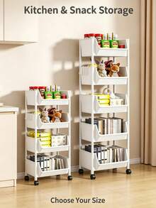 Multi-Tier Home Storage Rack, Simple Movable Balcony Organizer, Floor Standing Shelf, Rolling Utility Cart, Multi-Layer Living Room Book & Bag Storage Rack, Mobile Kitchen Fruit & Vegetable Basket - View 6