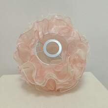 溫馨浪漫歐根紗雙色波浪邊球形燈罩，婚禮與餐廳裝飾燈罩，適用多種風格的裝飾配件燈罩 - 雙色粉加白圓球紗燈罩 - 查看 13