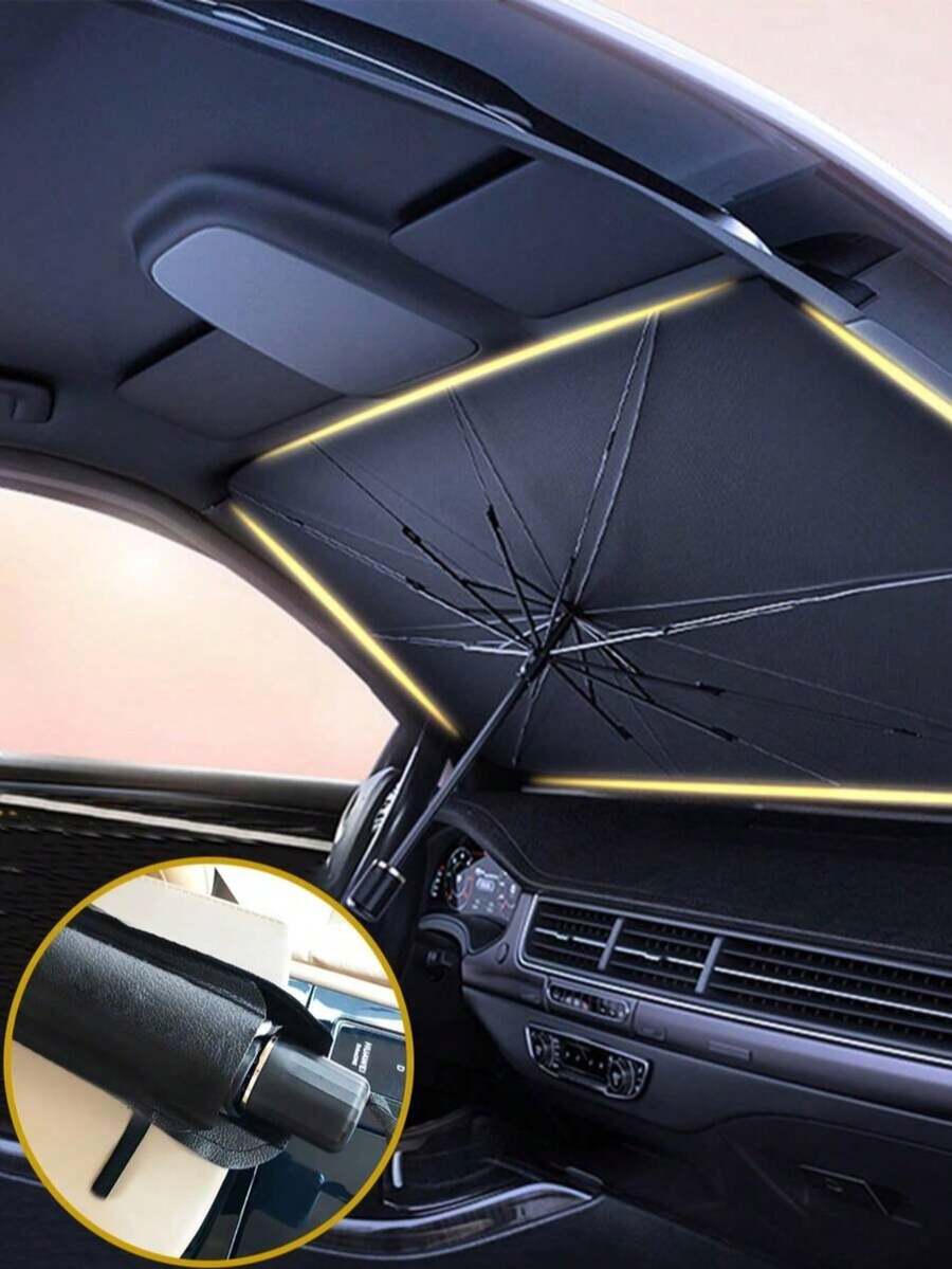 1pc Large Car Sunshade, Protects Car Interior From Summer Sunlight, Car Sunshade Accessory - A - View 1