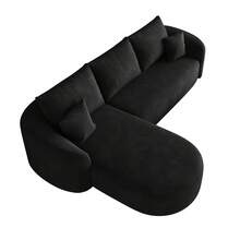 L Shape Corner Sofa Black 4 Seat - No Assembly Required - Black 4 Seat - View 11