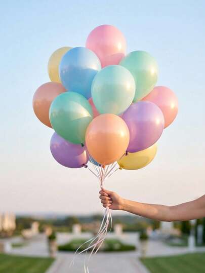 20pcs Latex Balloon, Modern Mixed Color Decorative Balloon For Party Back To School Valentine Day