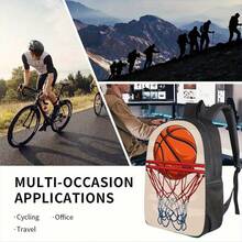 Basketball-Rucksack 3-teilig, inklusive Rucksack, Lunchbox und Federmäppchen, geeignet für den täglichen Schulgebrauch, Bergsteigen und Outdoor-Sportarten. - 3-teiliges Set - Übersicht 3
