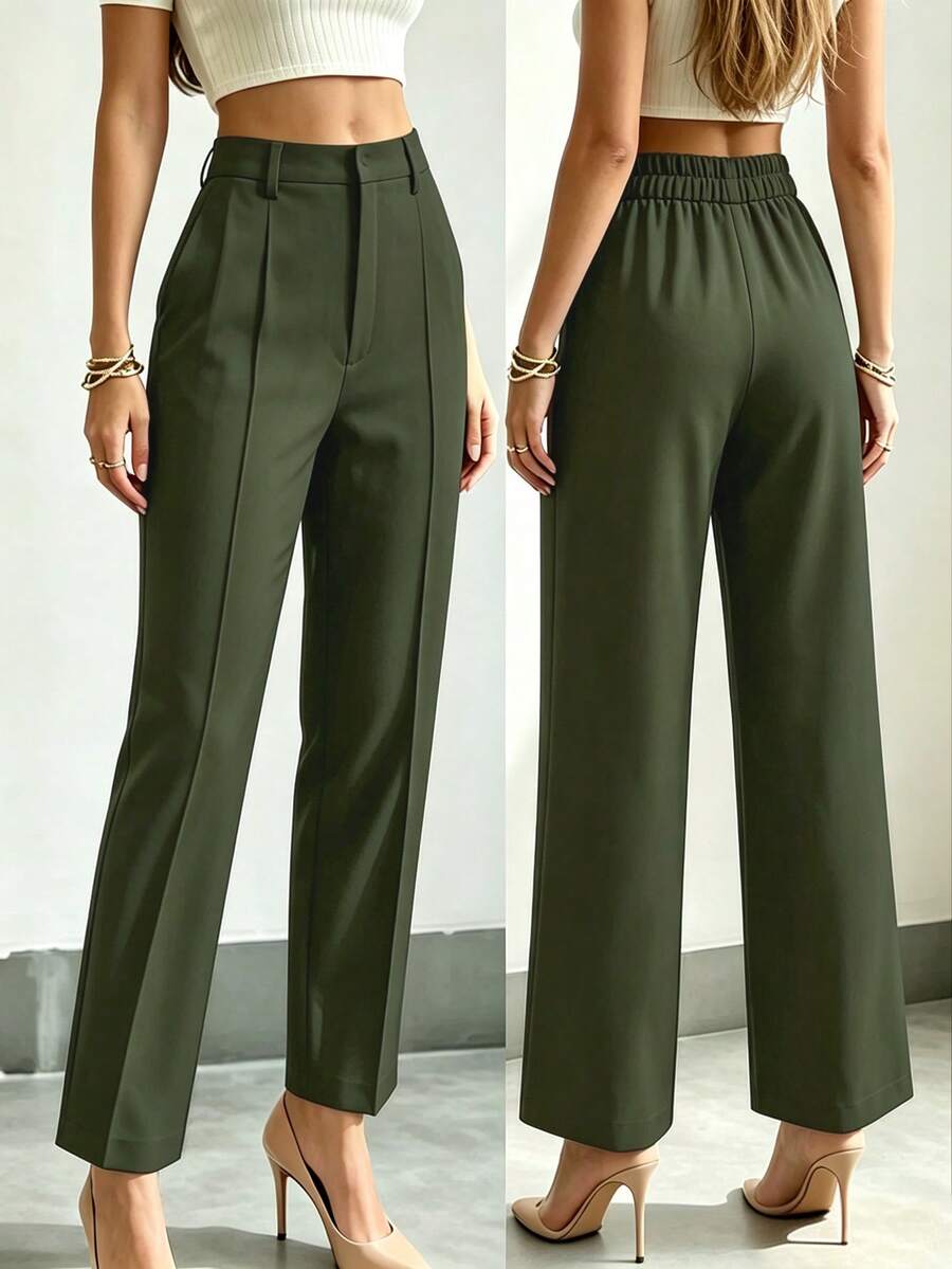 Women's Wide Leg Straight Business Pants, Elegant And Versatile For Commuting And Multiple Occasions