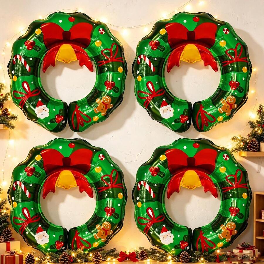 Christmas Wreath Balloons Christmas House Decoration Hanging Balls Christmas New Year Party Decor - Multicolor - View 1