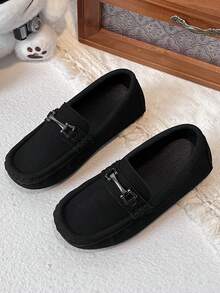 1 Pair Loafers Oxford Shoes, Soft Sole Casual Slip-On Sneakers Suitable For Boys' Spring/Autumn Outdoor Training Wear - Black - View 1