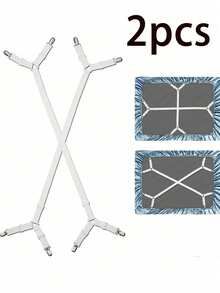 2 piezas de correas ajustables para fijar la sábana de la cama, clips elásticos para sábana, diseño triangular, adecuados para todos los colchones, clips de fijación segura, tela tejida, lavable a máquina, múltiples métodos de instalación - Multicolor 3 - Ver 13