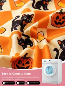 2/3pcs Halloween Print Duvet Cover Set, Button Closure Duvet Cover, Includes 1 Duvet Cover And 1/2 Pillowcases, No Duvet Insert, Suitable For Single/Double/Queen/King All Sizes, Home School Dorm Bedding, Machine Washable - Multicolor - View 8