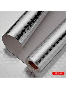 1 捲鋁箔自黏式接觸紙，防水防油撕貼式檯面貼膜，廚房櫥櫃內襯，居家裝飾壁紙，耐熱表面覆蓋膜，銀色 - 查看 12