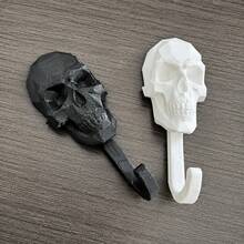 2 Sets Skull Wall Hooks, Creative Gothic Style Towel Rack, Vintage Skeleton Clothing Hooks, Bathroom Towel Rack, Entryway Key Hooks, Bedroom Door Storage Hooks, Halloween Punk Style Wall Decor - Multicolor - View 8