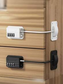 1Set Combination Lock Suitable For Refrigerator,Cabinets,Windows&Sliding Doors-Non-Punching Security Lock With Combination,Anti-Theft Drawer Lock For File Cabinets,Double-Opening Door Lock For Home&Office,Versatile Code Locks,Great Housewarming Gift - Locks - View 3