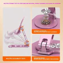Elegant 360° Adjustable Butterfly-Shaped Aluminum Alloy Phone Stand - Durable Foldable Desktop Holder - Suitable For Phones And Tablets, No Battery Required - Pink - View 8