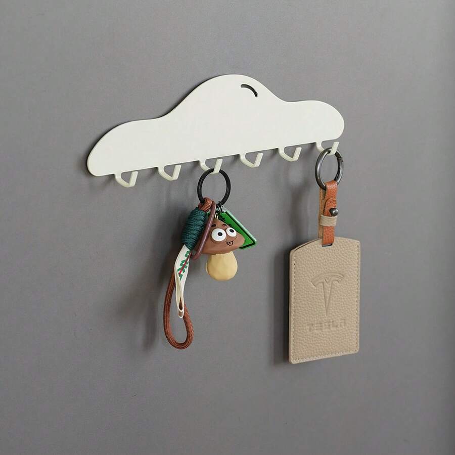 Cloud Magnetic Key Hook, Cute Metal Decorative Key Holder For Door And Refrigerator