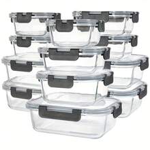 24-Piece Borosilicate Glass Food Storage Set – 12 Clear Bowls + 12 Snap-Fit Lids | Microwave-, Dishwasher-Friendly, Stackable Design | Perfect For Meal Prep, Snacks & Lunch Packing | Heat-Resistant, Non-Porous, Easy-Clean Glass Containers - View 12