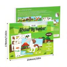 Libro de pegatinas con rompecabezas para niños de 3+ años - Pegatinas láser DIY educativas, pegatinas de números de dinosaurios, reconocimiento de animales, regalo ideal para niños, regalo de viaje, preescolar, cumpleaños, vuelta al colegio, pegatinas - Multicolor - Ver 8