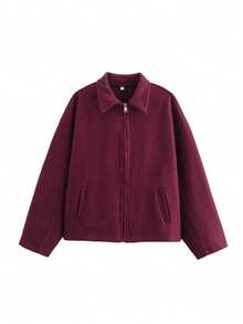 Women Jackets - Burgundy - View 1