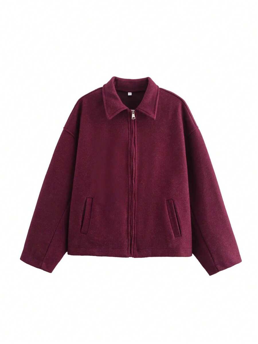 Women Jackets - Burgundy - View 1