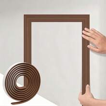 WoStick 1roll Peel And Stick Bendable Wall Trim, Self Adhesive 3D Decorative Wall Line For Cabinet Door Wall Panel Decoration - VS813 Coffee - View 3