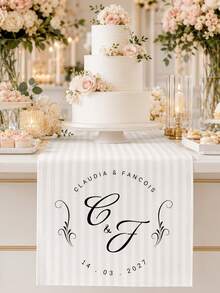 Customized Wedding Table Runner, Suitable For Wedding & Anniversary Decor, Elegant Table Centerpiece, Rectangular Runner For, Party, Dinner Display - Multicolor - View 5