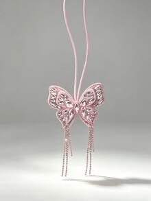 1 pieza Colgante de bolso con mariposa de cuentas cosidas a mano con strass, decoración de estilo gótico para fiesta, adecuado para estilo de fiesta, decoración de bolso de estilo gótico - Rosa - Ver 4