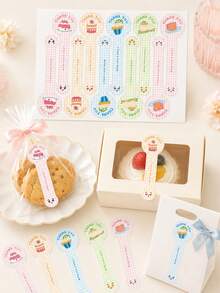 1pc 1-Sheet/10pcs Baking Striped Plaid Stickers, Ins-Style Canning Decoration Thank You Sealing Labels - Multicolor - View 6