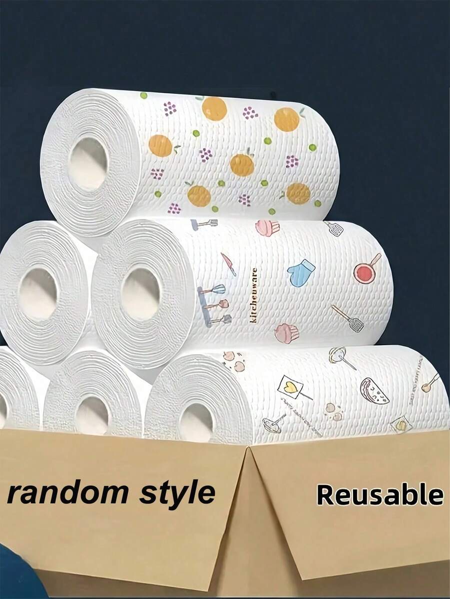 200pcs Kitchen Cleaning Paper Towels, Multi-Functional Soft Thick Absorbent Cleaning Cloths, Magic Glass Cleaning Cloth, Lint-Free And Streak-Free - 200 sheets of kitchen paper towels - View 1