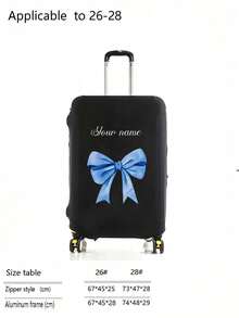 1 pieza Funda personalizada para equipaje, única, ligera, de viaje, funda antipolvo para equipaje, elástica, imprimible, fotogénica, reforzada, personalizada de una sola pieza, de gran capacidad, ligera, linda, de moda, personalizada, de viaje, esencial de viaje, de unicolor, grande, mediana, pequeña, viaje de negocios - Negro - Ver 9
