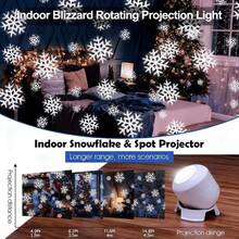 1pc Christmas Snowflake Projection Light + 1pc Base, Home Projection Light, Christmas Statue Light, Dynamic Christmas Pattern, Home Decor, Holiday Decor, Room Decor, Living Room, Party, Wedding, Christmas, Halloween - White - View 4
