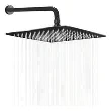Regadera Cuadrada Tipo Lluvia 20x20 + Tubo 30+chapeton Negro - Cuadrado - Ver 6