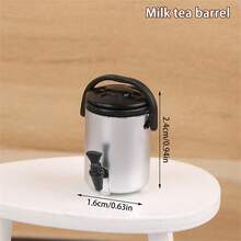 1pc Micro Scene Home Appliance Model, Micro Scene Milk Tea Shop Appliance Model, Ice Cream Machine Model, Milk Tea Bucket Model, Bean Grinder Model, Coffee Pot Model - Milk Tea Shop Equipment Set - View 14