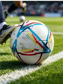 1pc Size 5 Soccer Ball, Vibrant Colorful Design, PVC Machine Stitched Panels, Suitable For Adults, Youth, Students Beginner Training, All-Field Use, Soccer Accessories, Dynamic Sports Design, - Multicolor - View 4