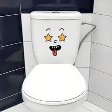 1 Set Of 4 Funny Cartoon Expression Self-Adhesive Plastic Stickers, Glossy Surface, Easy To Apply And Remove Without Residue, Quirky Creative Patterns, Decorate Refrigerator, Wall, Bathroom, Trash Can, Personalized Fun Home Decor - A - View 3