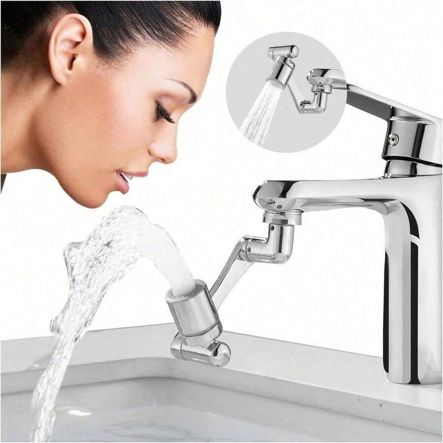 Upgrade Your Sink With This 1080° Rotating Faucet Extender Featuring Flexible U-Shaped Design Dual Spray Modes And Water Saving Nozzle For Kitchen Bathroom Use, Faucet Aerator, Sink Sprayer, Faucet Accessory - Mechanical Arm C-shaped Single-mode - View 1