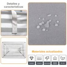 2 Piezas Cesta de Lavandería Plegable de Gran Capacidad, Cesto Organizador de Tela PEVA Impermeable, para Ropa, Juguetes y Artículos del Hogar - Ver 10