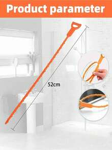 2/6pcs Drain Clog Remover, ABS Plastic Hair Clog Removal Tool, Suitable For Bathroom Sink, Bathtub, Shower, Pipe Drain - Orange - View 5