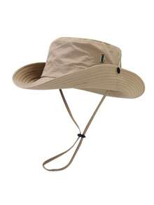 1pc Outdoor Travel Camping Bucket Hat, Customized Logo, Summer Sun Protection Hat, Outdoor Hiking Sun Hat For Men - A - View 5