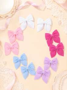 10pcs Multicolor Minimalist Bow Hair Clips, Sweet Bow Hair Clips, Gentle Hair Clips, Exquisite Hair Accessories, Suitable For Girls' Daily School Wear Gifts - Multicolor - View 4