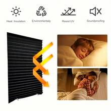 6pcs Cordless Pleated Window Shades – Light Filtering & Room Darkening, Easy-Clip Installation, Smooth Polyester Fabric, Modern Minimalist Design, Wipe-Clean Surface, Ideal For Bedroom, Living Room Or Office – Available In White, Gray, Black, Blue, B - Black-6 Pcs - View 7