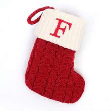 1 pieza Calcetín navideño de punto con alfabeto, decoración de árbol de Navidad, bolsa de regalo de caramelo con bordado de calcetín, bolsa de regalo de calcetín navideño con alfabeto, adecuado para decoración del hogar en invierno y celebraciones festivas, fiestas festivas, fiestas de Navidad, decoración de Halloween, decoración de vacaciones, decoración festiva, regalos de fiesta, decoración divertida para fiestas de Navidad, vacaciones de Navidad, Feliz Año Nuevo, decoraciones navideñas, opción perfecta de regalo de Navidad para amigos - Multicolor - Ver 23