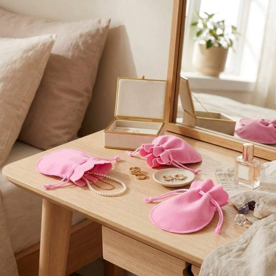 Quà tặng cho cô ấy/anh ấy 20 túi đựng trang sức nhung dây rút, túi đựng quà hình quả bầu bằng vải mềm nhỏ với dây và mép may, túi tổ chức đa năng nhẹ cho gia đình, cửa hàng, boutique, hội chợ thủ công, đám cưới, du lịch - Nhiều màu - Xem 1