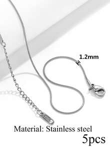 5 Pcs 18K Gold-Plated Stainless Steel Cross, Coiled Snake, And Box-Shaped Necklace Chains For DIY Pendant Jewelry Making Materials - Chain - View 11