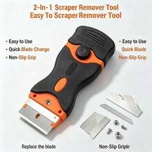 5pcs Portable Home Dual-Head Cleaning Scraper, Essential Cleaning Tool, Ergonomic Handle Design, Suitable For Stoves, Glass, Ceramics, Ovens, Can Remove Stickers, Glue, Stains, Paint, Etc., Includes Replaceable Blades - Home Cleaning Scraper - View 2