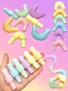 5/10/20Pcs Pop Tubes Random Color Sensory Toys, Fingertip Tubes Christmas Gifts, Connectable, Assembled And Stretchable - Multicolor - View 5