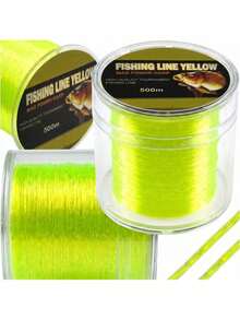 Fishing Line 0.25 Mm * 500 M 13 Kg Yellow Fluo Monofilament For Feeder, Carp And Float Fishing, Abrasion Resistant Low Memory Line With Strong Knot Performance And Long Casting Accuracy, High Visibility Main Line For Freshwater Fishing, Bottom Rigs - Butterfly - View 1