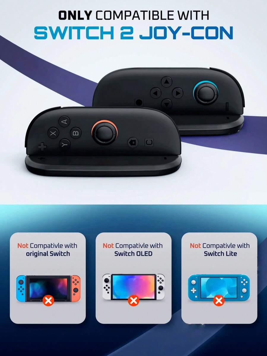 Switch 2 Joy-Con 控制器鼠握把套組 (2件組),人體工學設計,射擊遊戲瞄準輔助鼠握把轉接器 - 查看 1