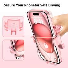 YWOR Car Phone Holder, Air Vent Navigation Mount, 360° Rotation Horizontal/Vertical Screen Switching, One-Click Release Single-Hand Operation, No Obstruction Of View, Suitable For Cars, Trucks, Pickups. Pink Gift, Christmas Gift, Mother's Day Gift, Women's Day Gift, Birthday Gift - A - View 6
