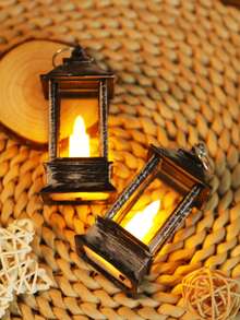 1pc Home Decoration Mini Retro Decor Lantern Light, With Battery, Indoor Room Desktop Decoration Night Light, Mini Wind Light, Suitable For Festivals, Parties, Christmas Decor, Bedroom Decor LED Candle Light, Christmas Decor Light, Gift For Friends - House-shaped Lantern - View 14