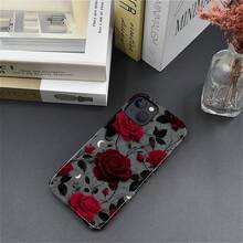 Case For  13  14, Hybrid Heavy Duty 2 In 1 Full Body Rugged Shockproof Protection Glossy Case For  13  14 - Night Red Rose - 白色 - 查看 2