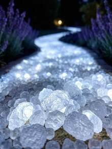 5000/3000/1000/1pc Glow In The Dark Pebbles, Colorful Luminous Decorative Stones For Garden, Backyard, Lawn, Path, Fish Tank, Flower Pot, Outdoor Fluorescent Stones, Party, Holiday, Wedding Decoration, Waterproof Handmade DIY Ornament, Zen Atmosphere - Multicolor - View 5
